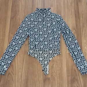 Missguided Black and White Logo Bodysuit